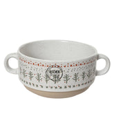 Decoris Stoneware Bowl with Side Handles 16.3 x 12 x 6.5cm - Off White